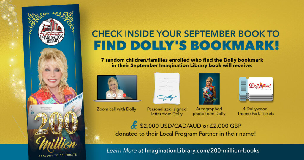 Dolly Parton is celebrating 200 million books!